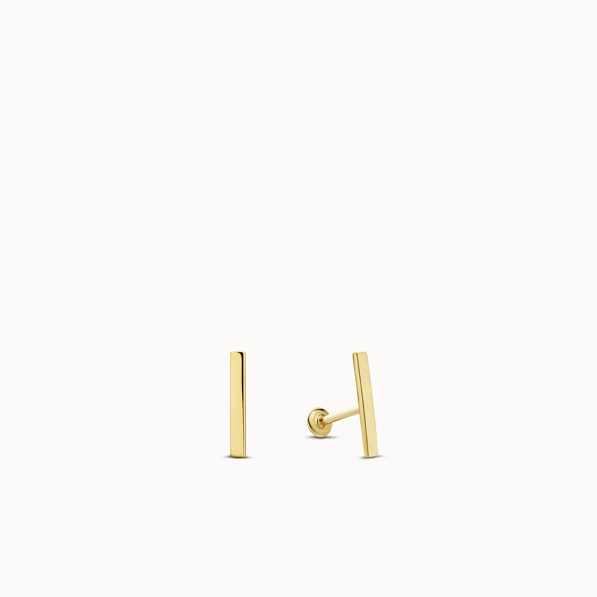 14k Flat Back Bar Stud - Image 3