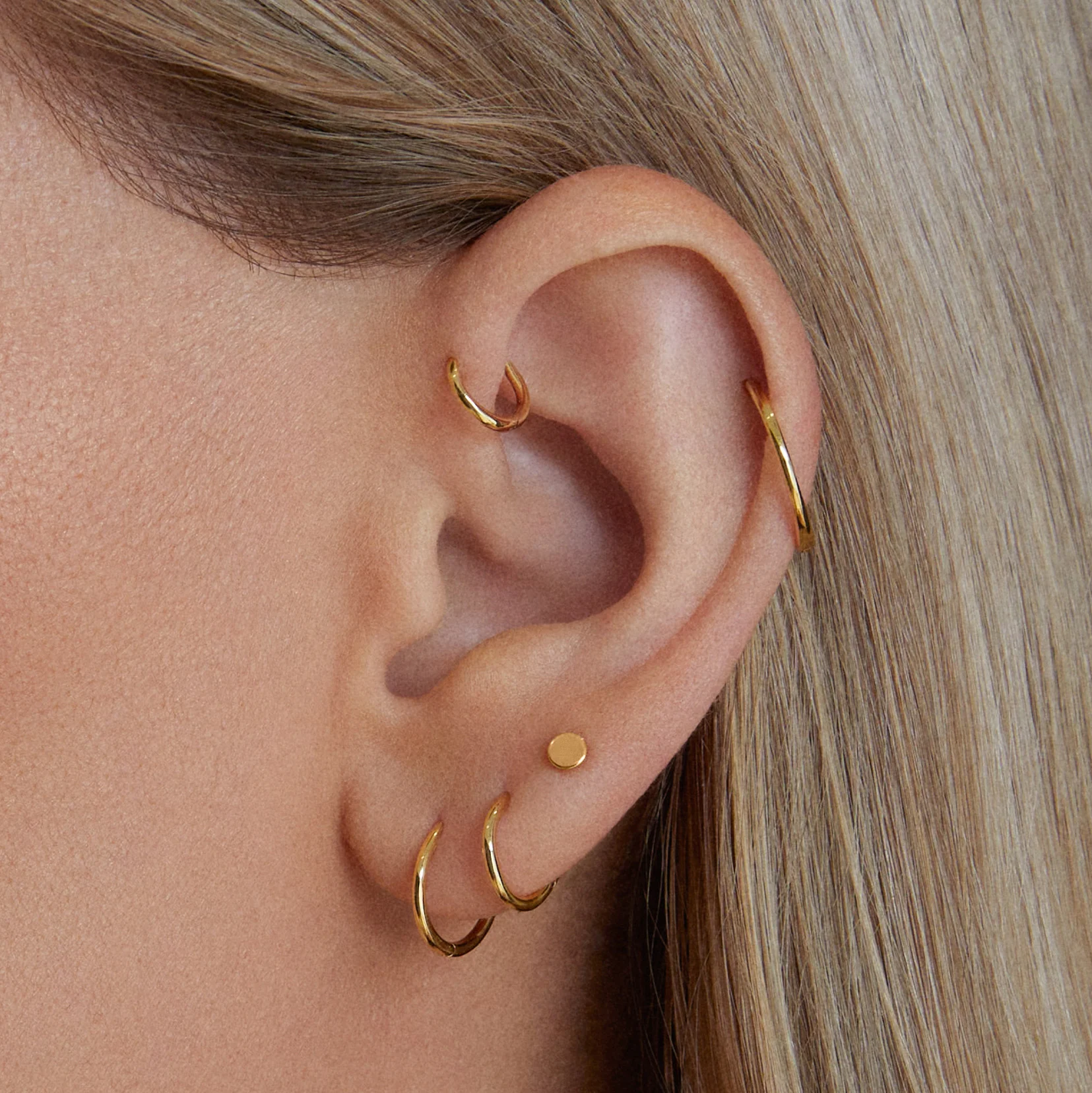 14k Gold Disk Flat Back Stud - Image 4