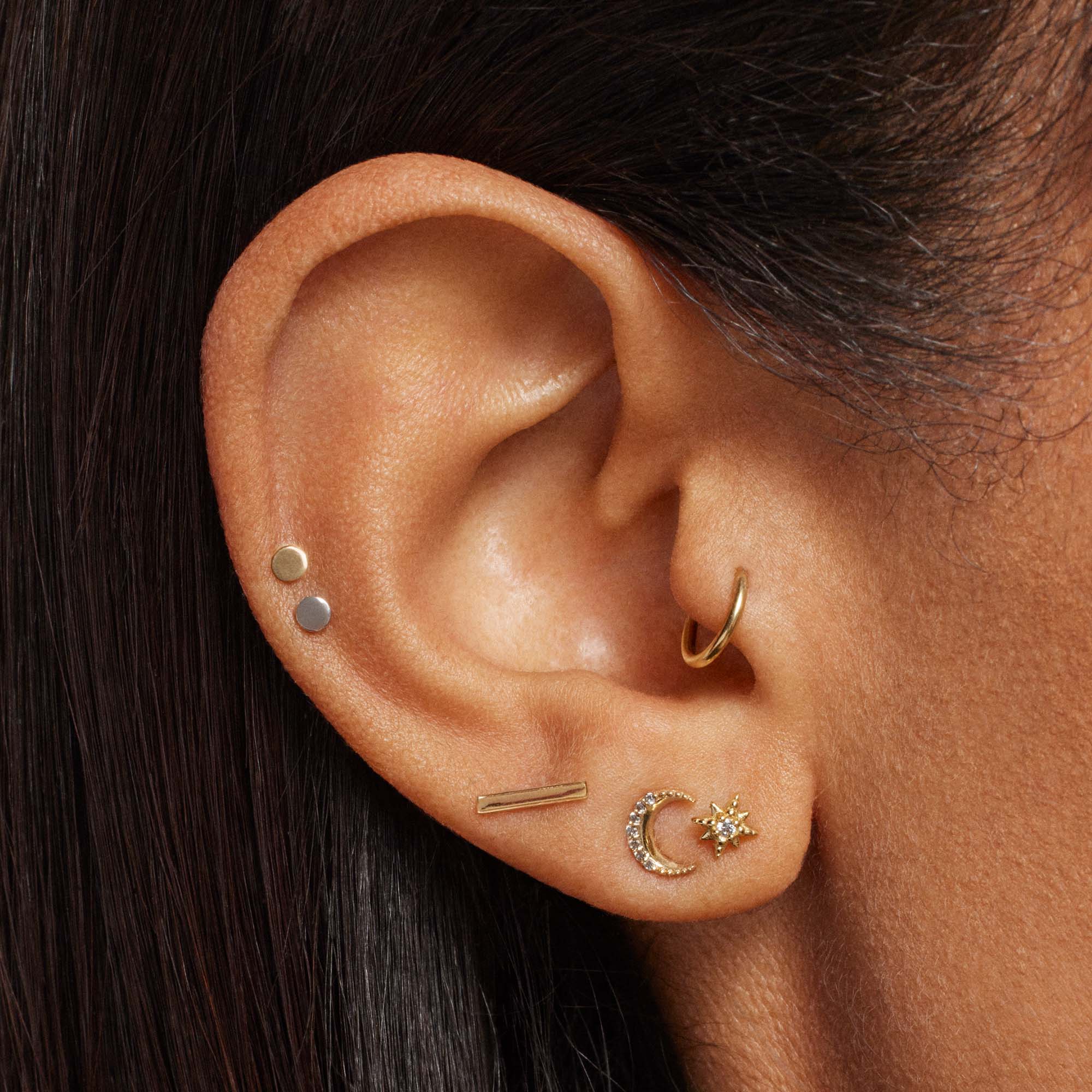 14k Gold Disk Flat Back Stud - Image 7