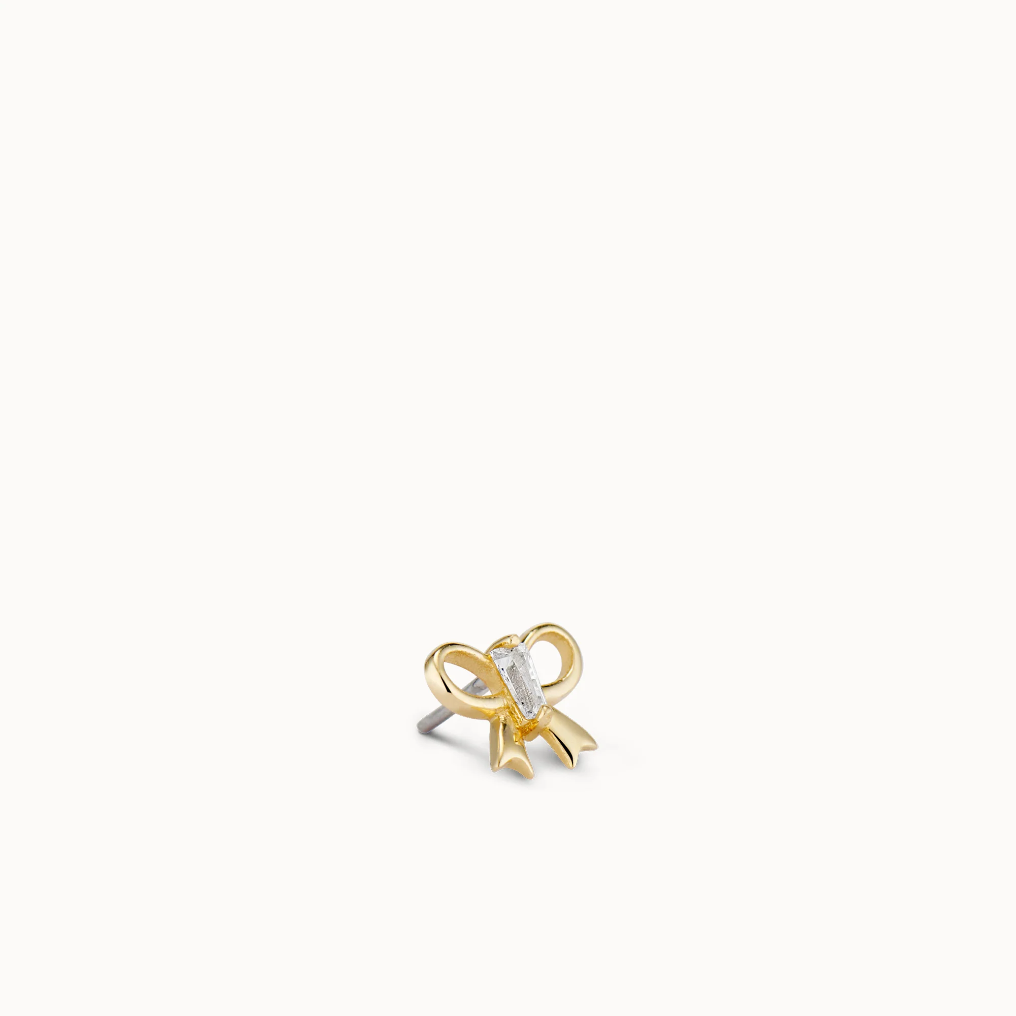 14k Wrap It With A Bow Flat Back Stud - Image 4