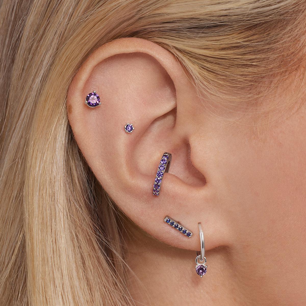 February Birthstone Hoops - Image 4