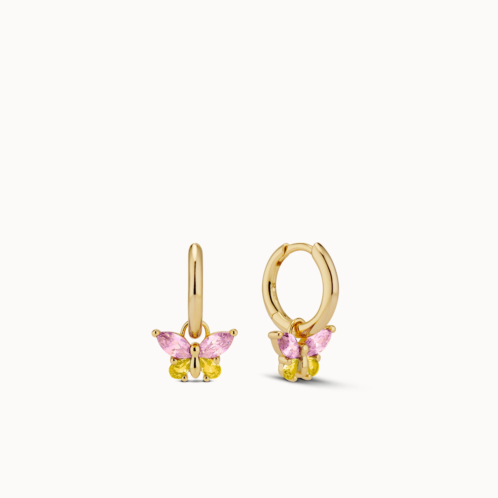 Butterfly CZ Charm Hoops - Image 5