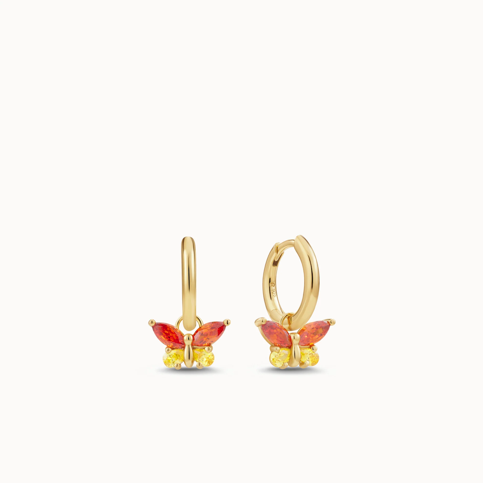Butterfly CZ Charm Hoops - Image 6
