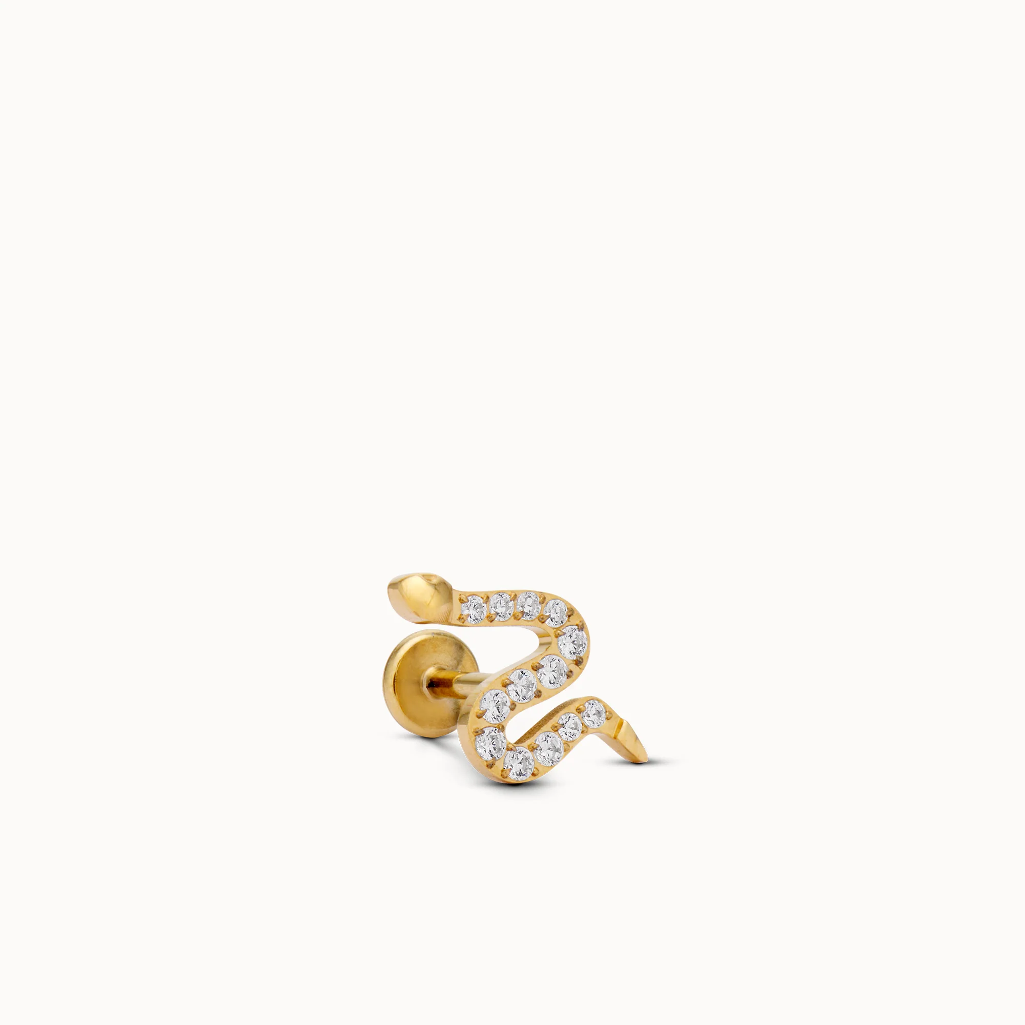 CZ Snake Flat Back Stud - Image 5
