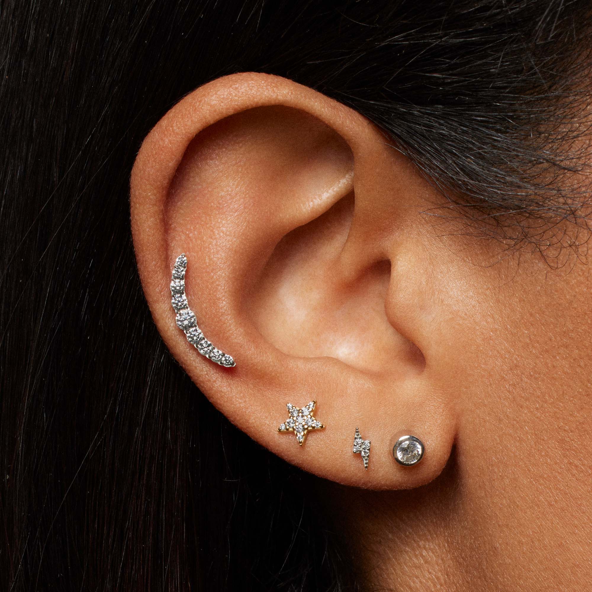 Lightning Bolt CZ Studs - Image 3