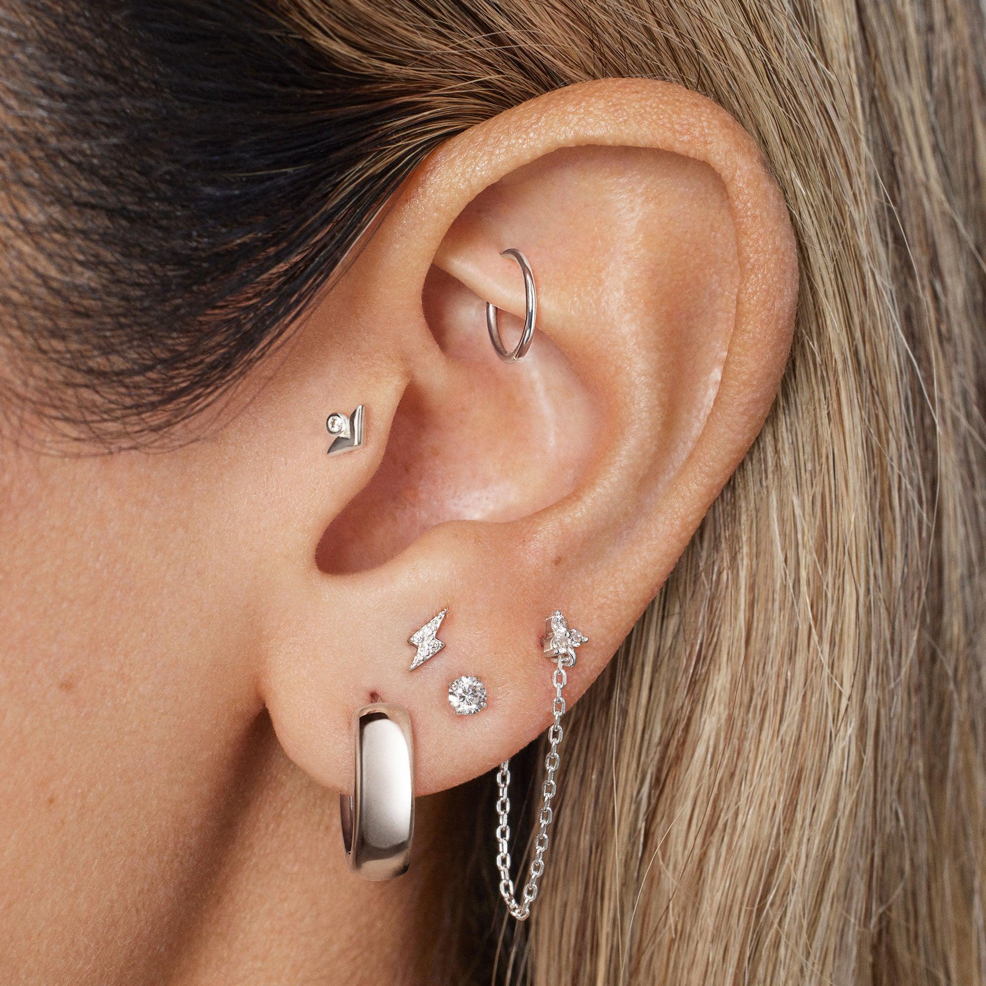 Lightning Bolt CZ Studs - Image 4