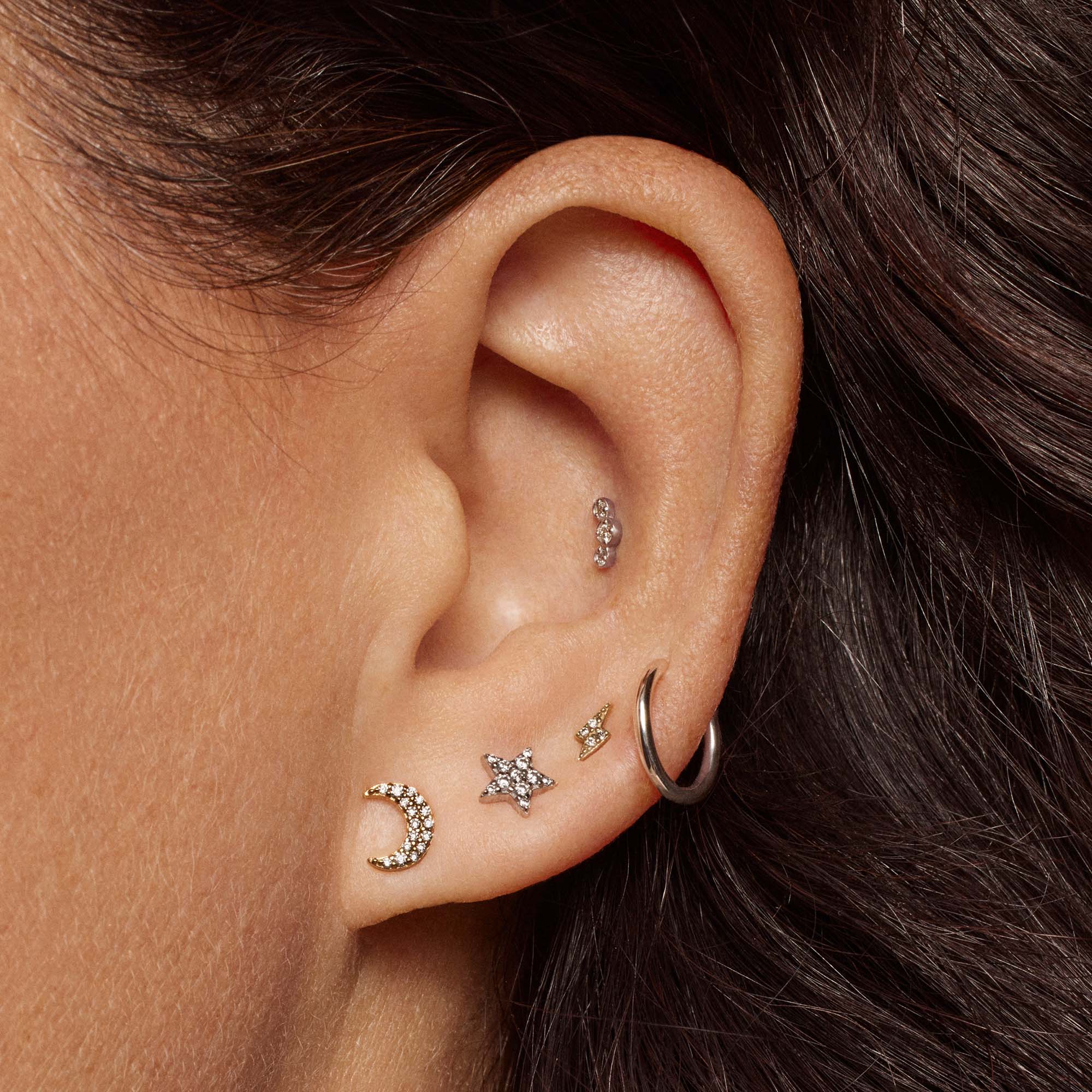 Moon Micro Pavé Studs - Image 3